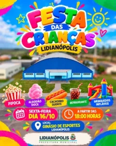 Lidianópolis promove festividade infantil com atrações gratuitas nesta sexta