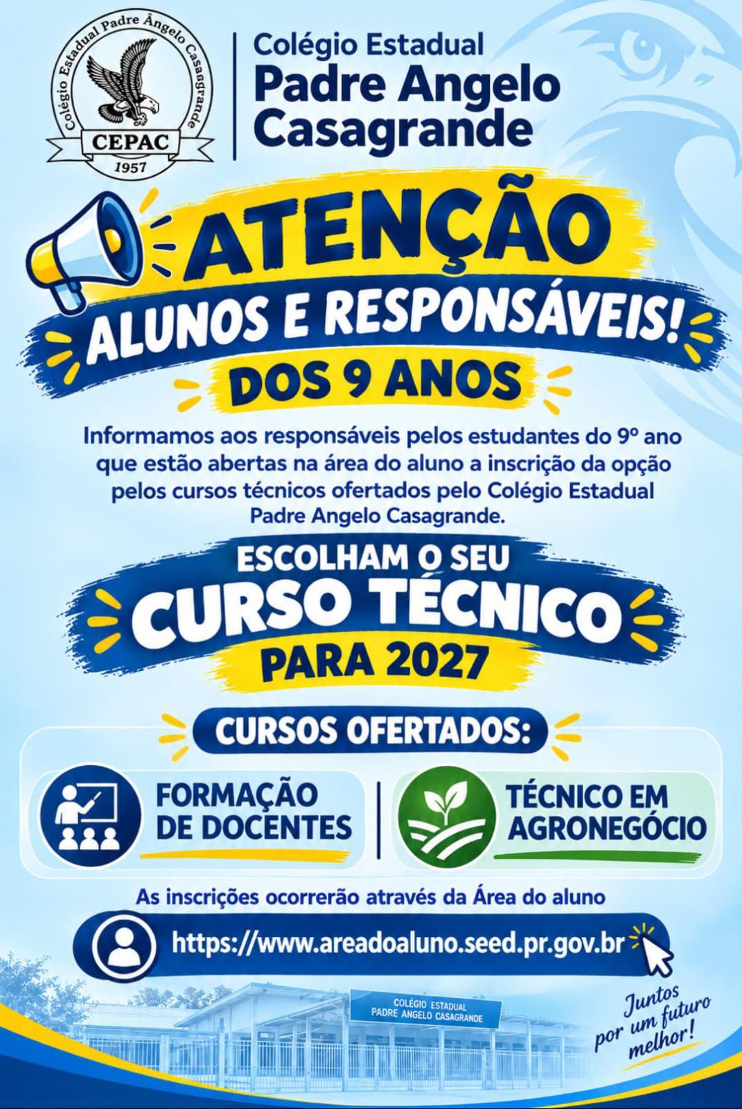 Marilândia do Sul: Colégio abre vagas para cursos técnicos em 2027