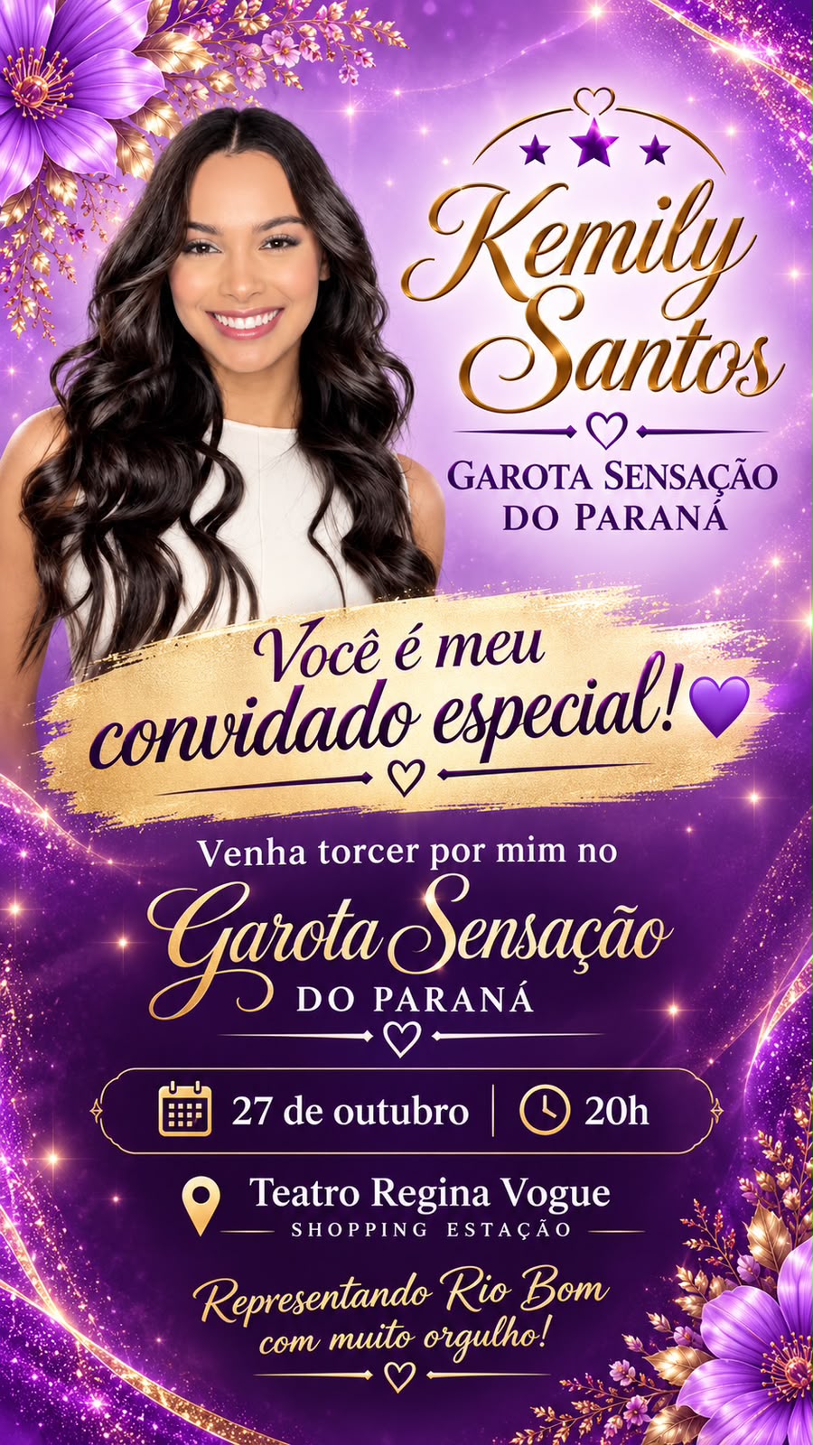 Rio Bom participa de concurso estadual com Kemilly Santos em Curitiba