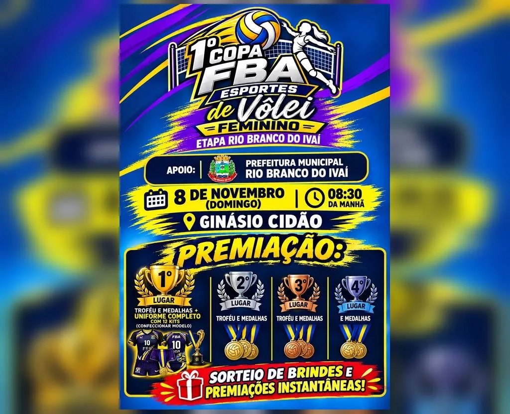 Rio Branco do Ivaí recebe 1ª Copa FBA de Vôlei Feminino com times do Paraná