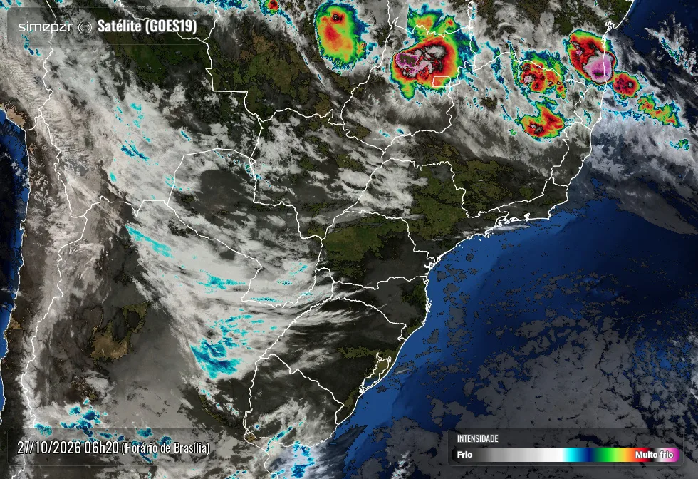 Tempo no Paraná: terça com frio e chuvas pontuais; quarta com precipitação em todo estado