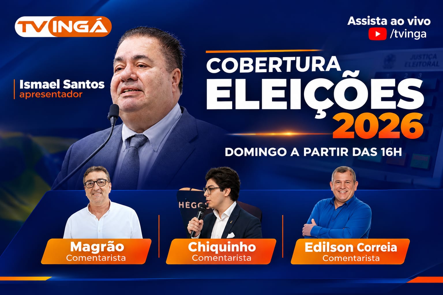 TV Ingá faz transmissão ao vivo das Eleições 2026 neste domingo