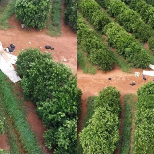 Avião carregado de pasta base é interceptado no Paraná e faz pouso forçado